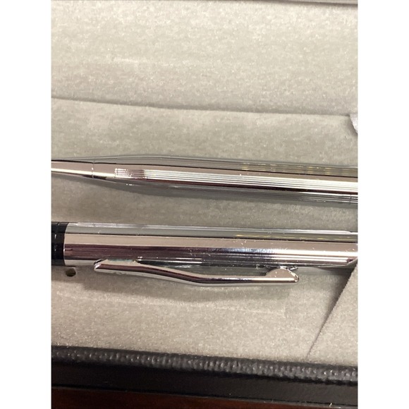 Vintage New Chrome Pierre Cardin Retractable Pencil Set With Custom Box - Picture 7 of 7